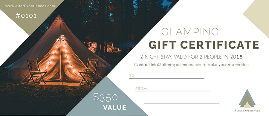 Glamping Gift Certificates